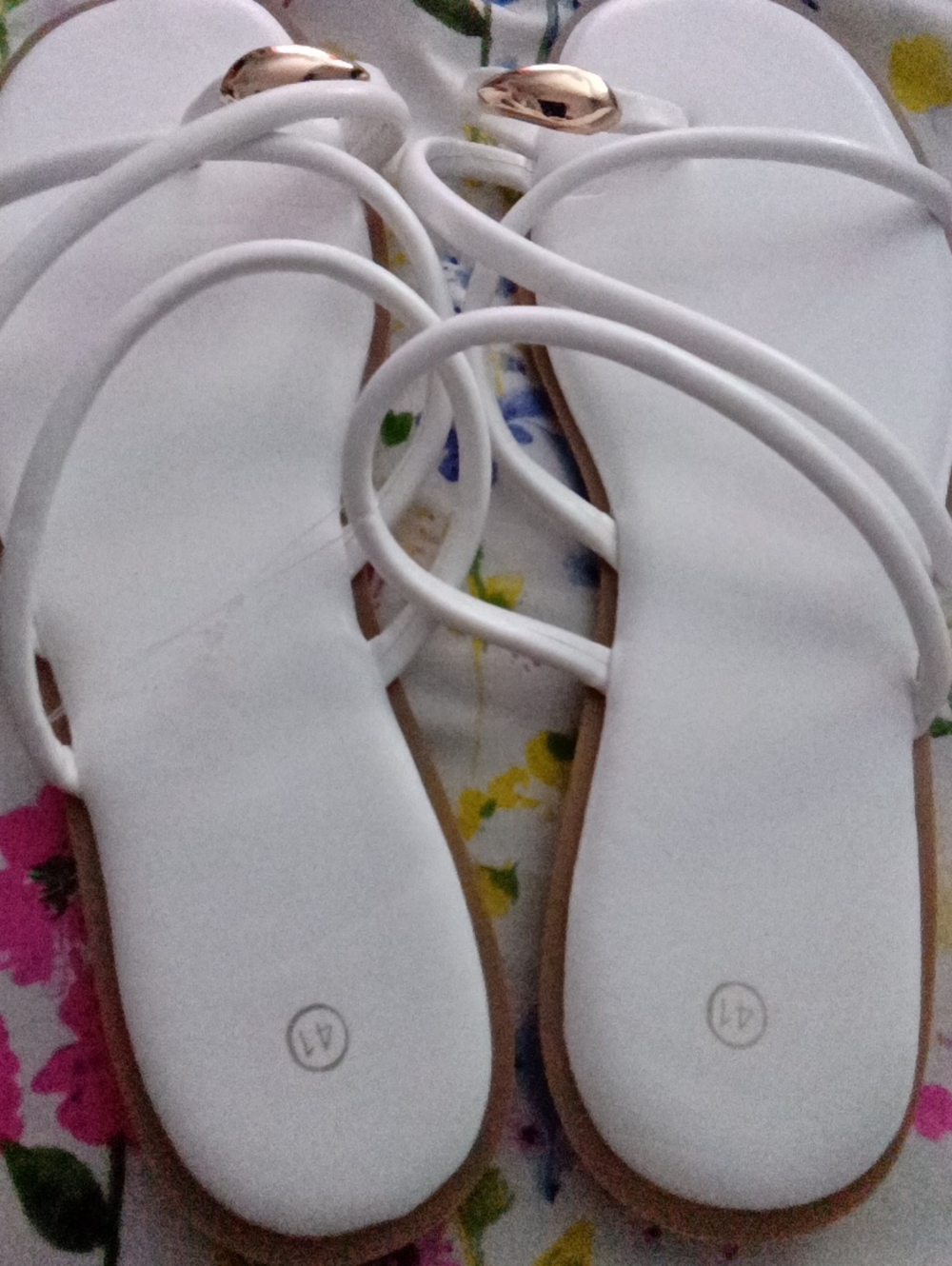 White Strappy Flat Sandals for Women